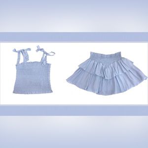 KATIE J NYC SUNNY TIE TOP AND BROOKE SKIRT BABY BLUE